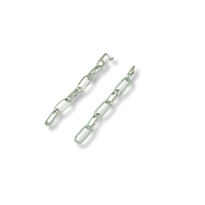 Long Crystal Link Earrings