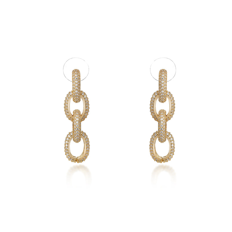 Small Crystal Cable Link Earrings