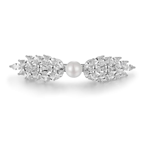 Centre Pearl Crystal Hairclip