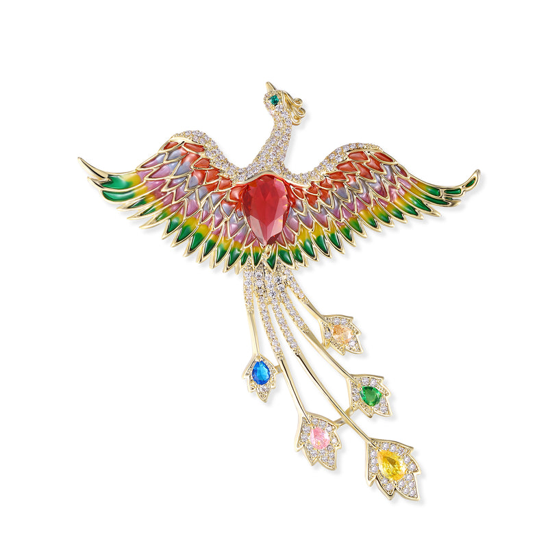 Crystal Phoenix Brooch