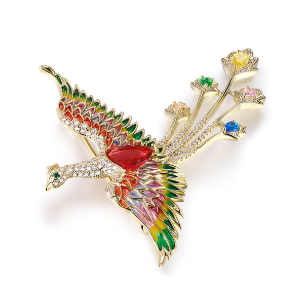 Crystal Phoenix Brooch