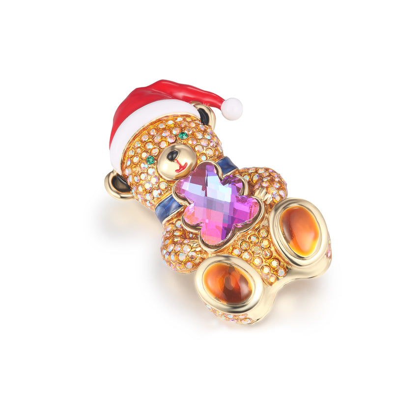 Christmas Teddy Bear Brooch