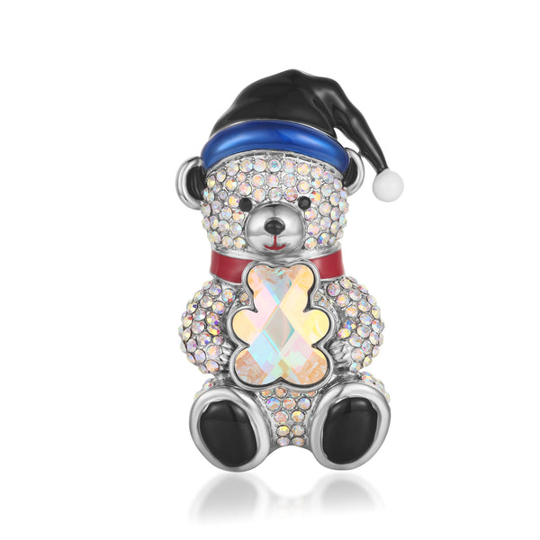 Christmas Teddy Bear Brooch