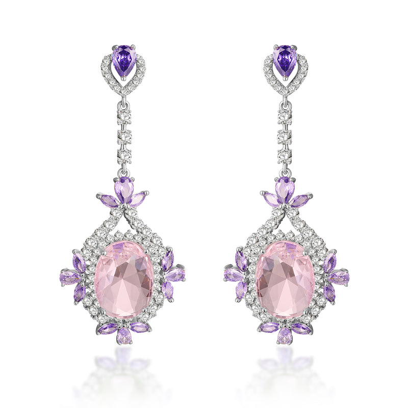 Multi Crystal Drop Earrings