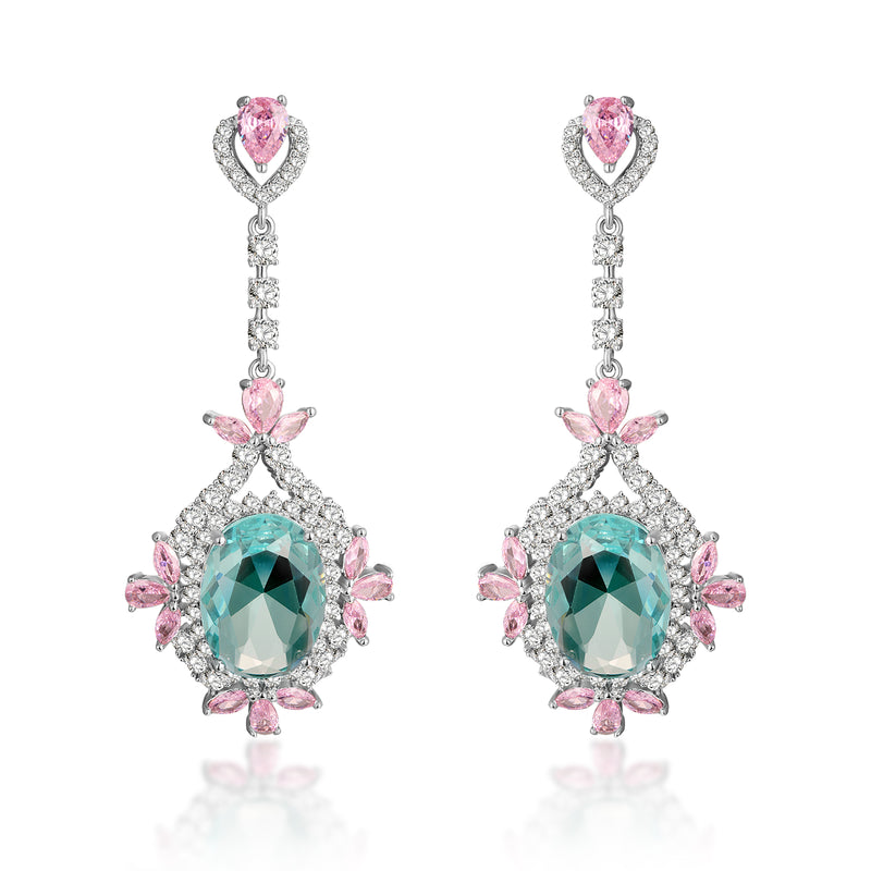 Multi Crystal Drop Earrings