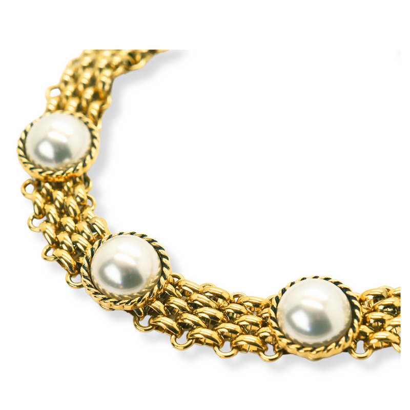 Chunky Chain Pearl Necklace