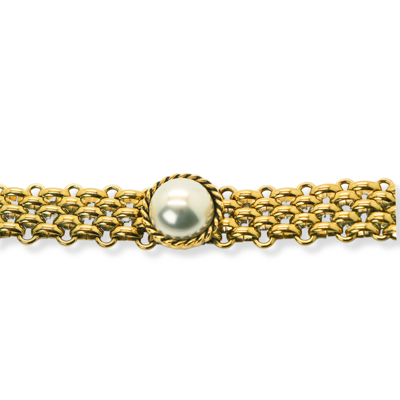 Chunky Chain Pearl Bracelet