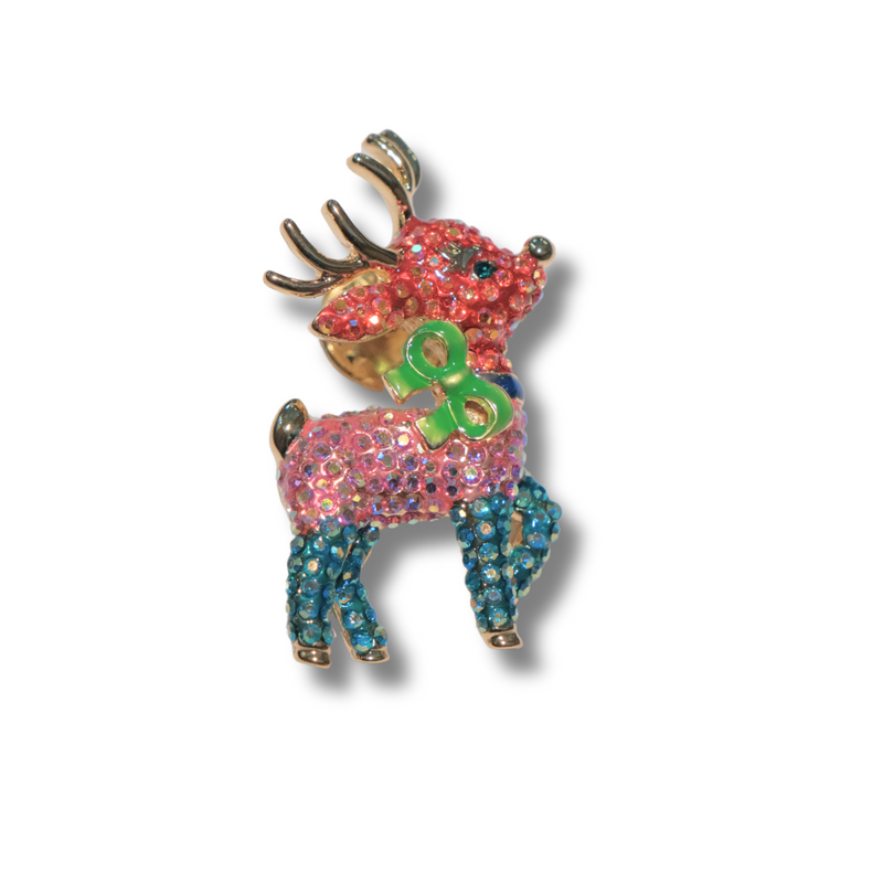 Festive Reindeer Clutch Pin