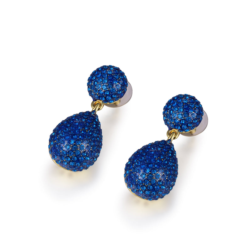 Double Crystal Ball Earrings