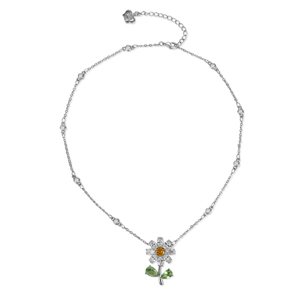 Crystal Lined Daisy Pendant