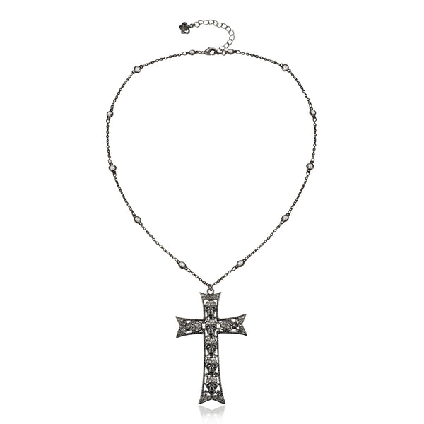 Multi Skull Cross Necklace