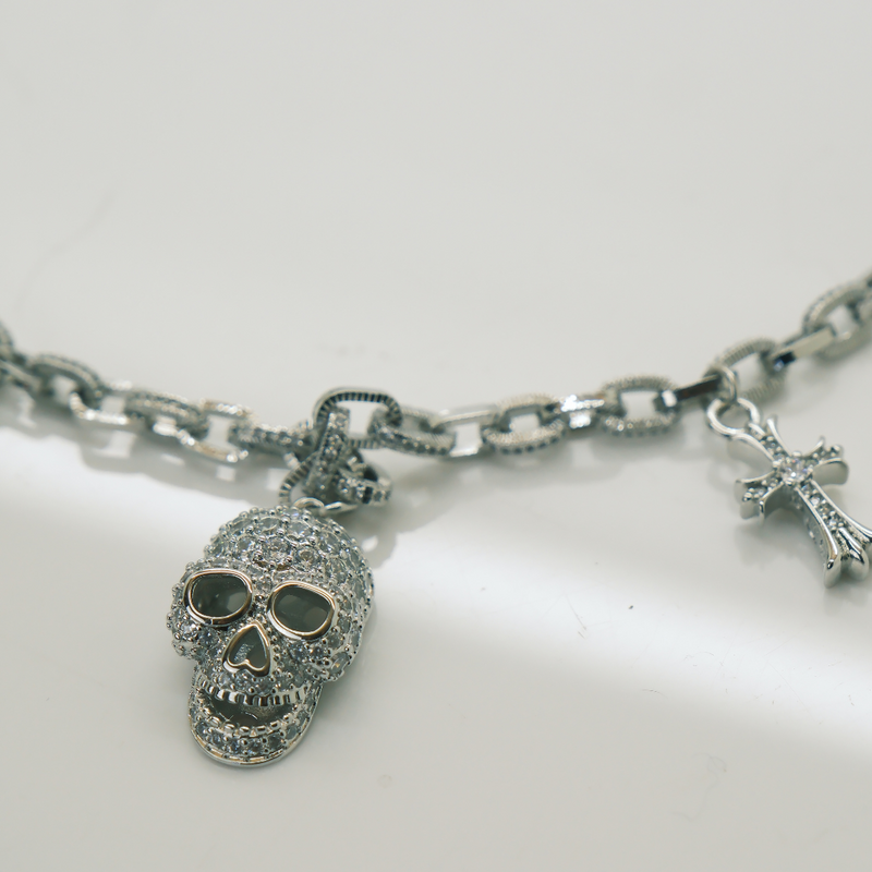 Skulls and Crosses Charm Necklace