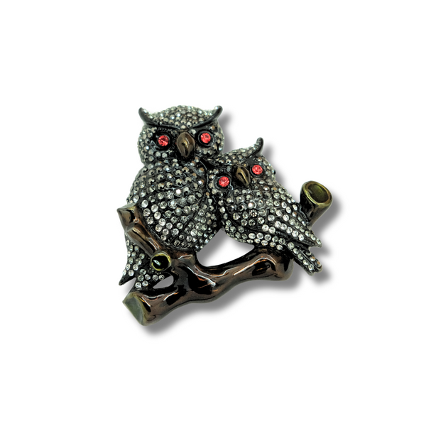 Forest Owls Brooch