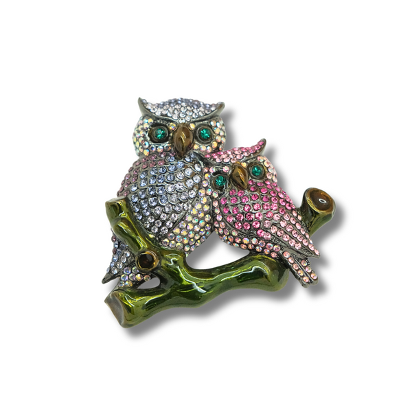 Forest Owls Brooch