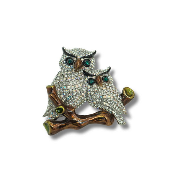 Forest Owls Brooch