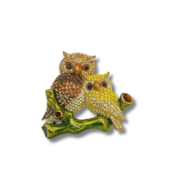 Forest Owls Brooch