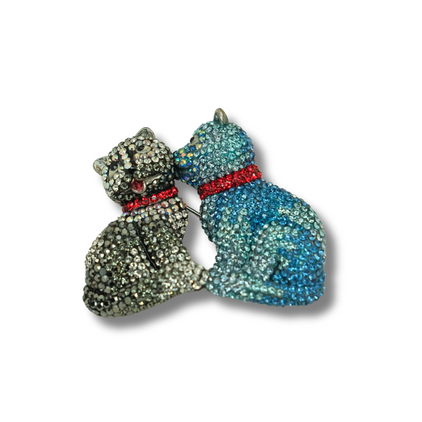 Kissing Cats Brooch