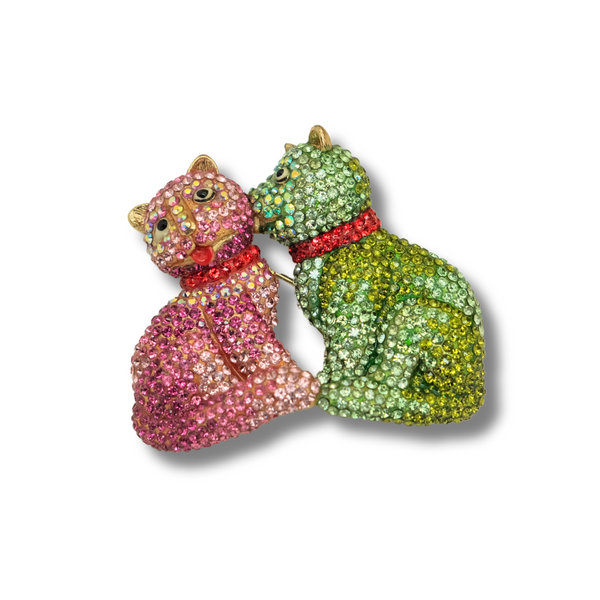 Kissing Cats Brooch