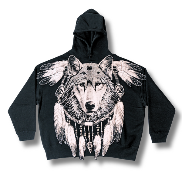 Embellished Wolf Hoody