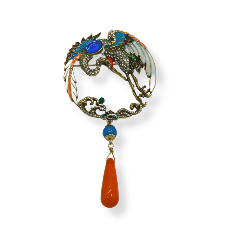 Oriental Bird Brooch