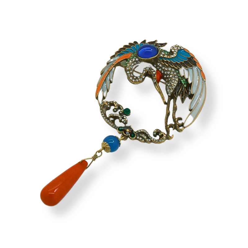 Oriental Bird Brooch