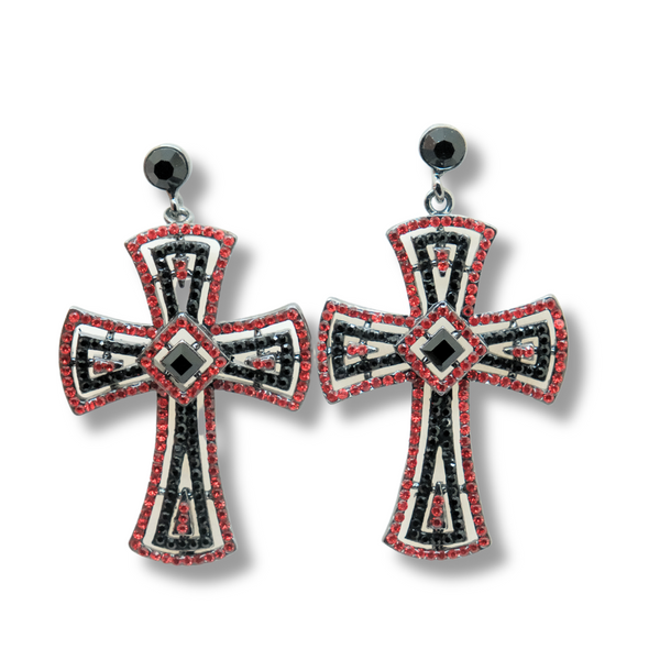 Crystal Cross Earrings