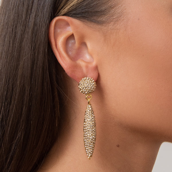 Crystal Stud & Cone Drop Earrings