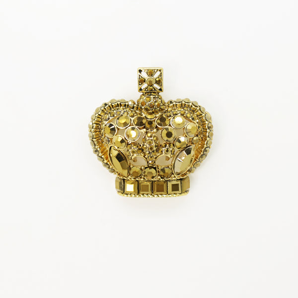 Crystal Crown and Fleur De Lis Brooch