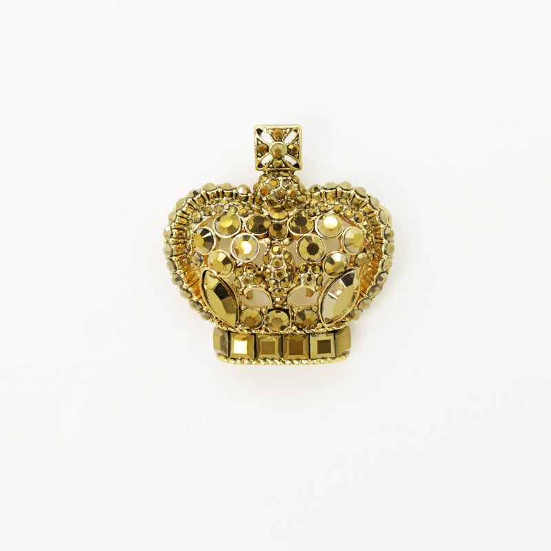 Crystal Crown and Fleur De Lis Brooch