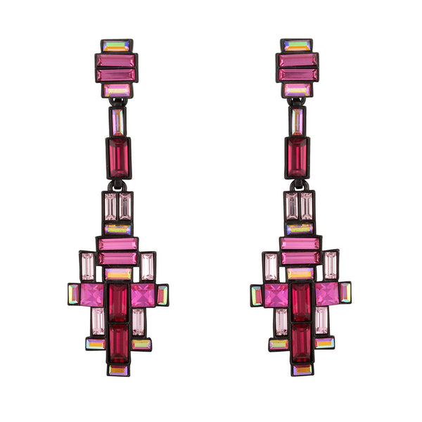 Crystal Baguette Art Deco Drop Earrings