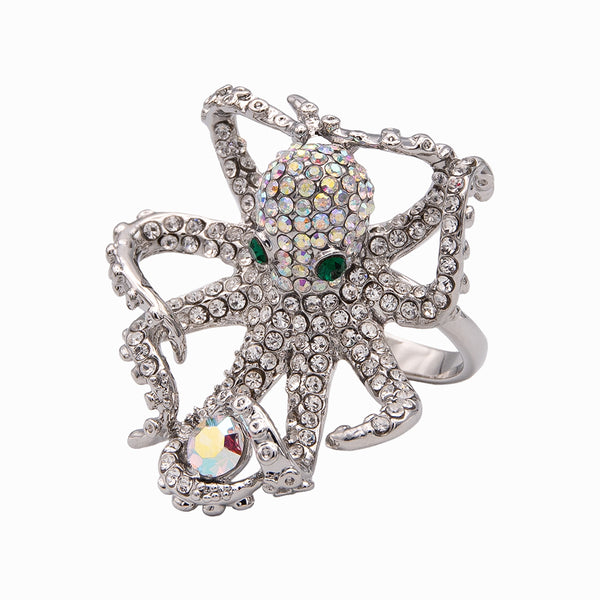 Crystal Octopus Ring