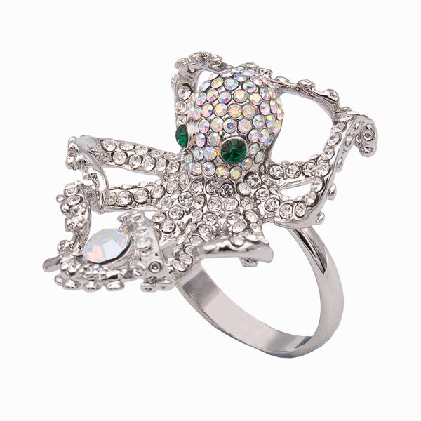 Crystal Octopus Ring