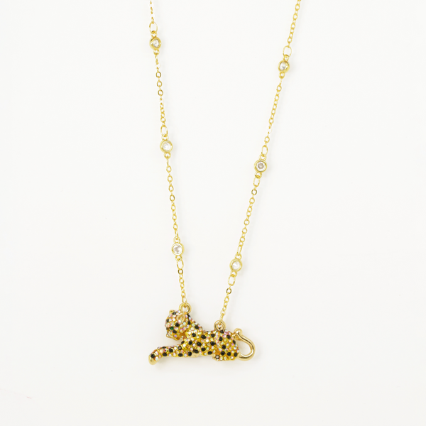 Crystal Leopard Pendant Necklace